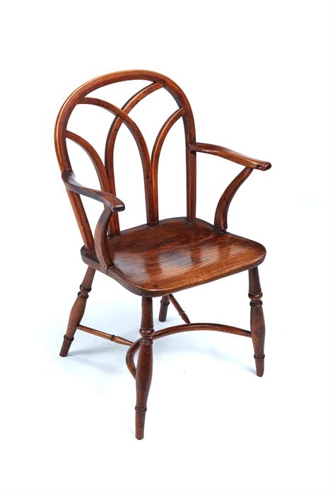 A matched set of eight George IV ash, elm and beech Gothic Windsor chairs, Buckinghamshire - Image 2 of 3