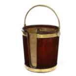 A late George III mahogany and brass bound plate bucket