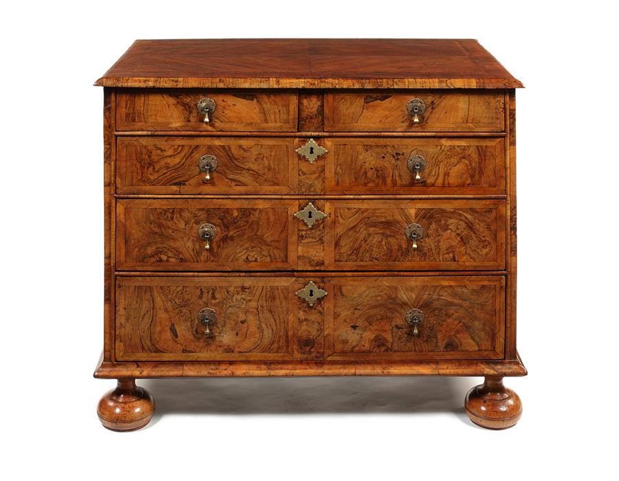 A William and Mary walnut and burr walnut crossbanded chest - Image 2 of 2