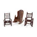 Three child’s commode armchairs, all 19th century