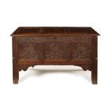 A Charles I oak panelled chest, West Country