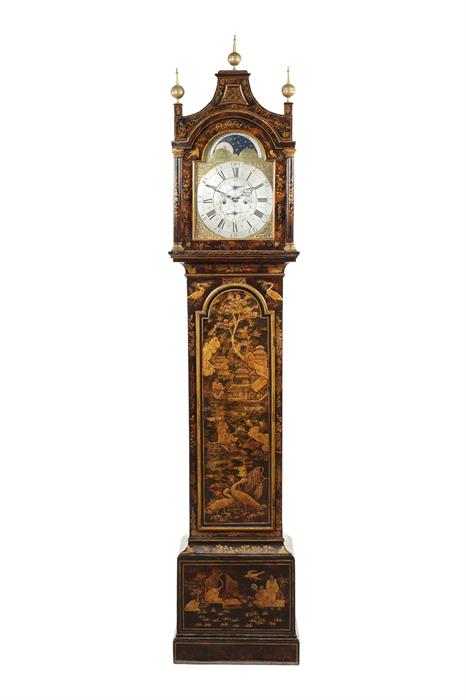 A George II japanned longcase clock by Samuel Fletcher of Dewsbury - Image 2 of 2