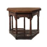 A Charles I carved and joined oak folding credence-type table