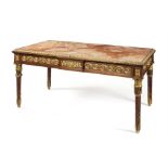 A late 19th century French mahogany and gilt bronze mounted centre table by Ernest Sevenier