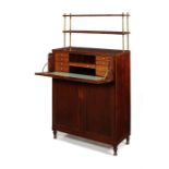 A Regency rosewood and crossbanded secretaire chiffonier