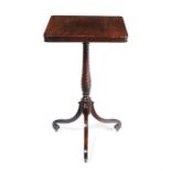 A Regency figured rosewood tripod table