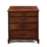 A George III mahogany bedside commode/chest