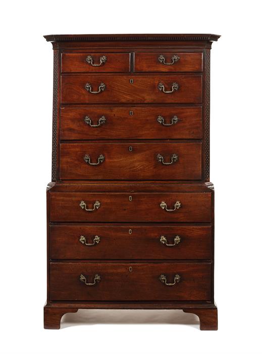 A small George III mahogany chest on chest - Image 2 of 2
