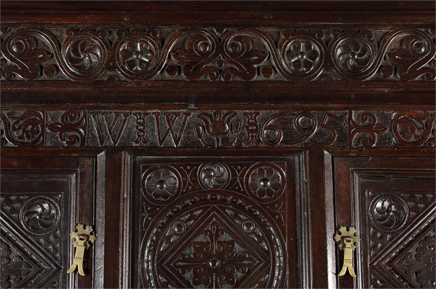 A William and Mary oak press cupboard, Lancashire - Image 2 of 2