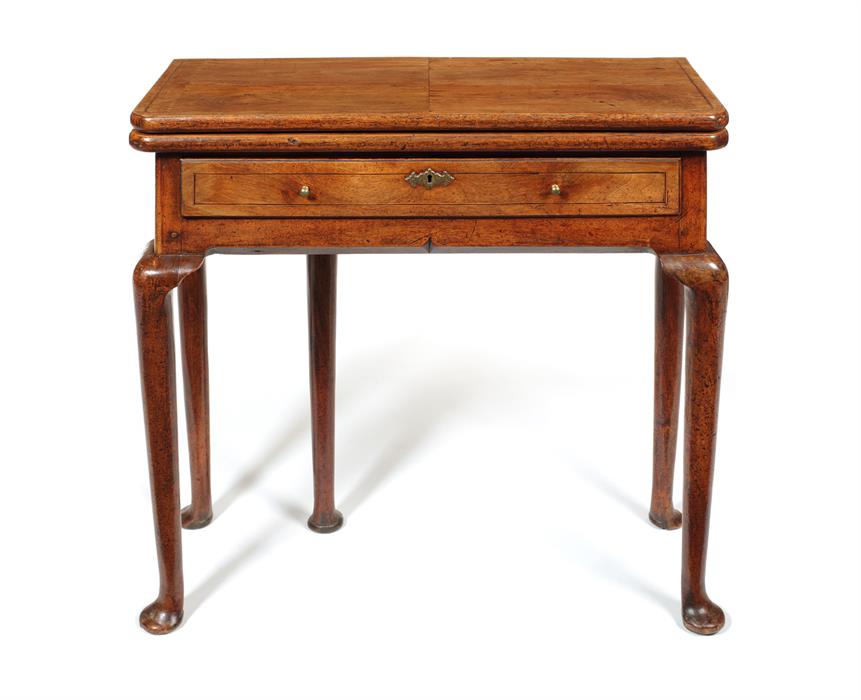 A George I walnut gate-leg action card table