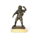 An early 19th century patinated bronze figure of Silenus after the antique