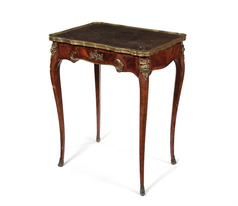 A late 19th century French kingwood and tulipwood banded writing table attributed to Henry Nelson - Image 3 of 4