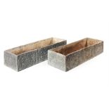 A pair of late 18th century rectangular lead planters