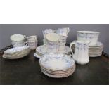 A Blue Bow pattern bone china part tea service.