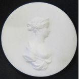 A 19th century porcelain plaque, profile portrait of a lady; Konigin Luise; 10.3.1776, 19.7.1810,