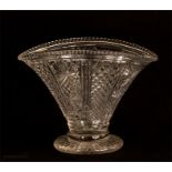 An early 20th century cut glass vase, with flared rim, 24½cm high.