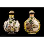 Two Chinese ovoid snuff bottles.