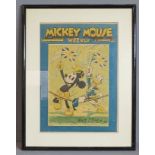 A Mickey Mouse poster.