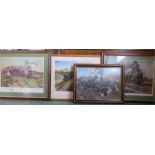 Four Terence Cuneo prints; The Elizabethan 60009, Evening Star, Autumn of Steam limited edition