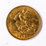 A half sovereign, Edward V, 1910.