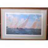 J Steven Daws, Yachts, Limited edition print, signed by the artist in pencil, 610/850.