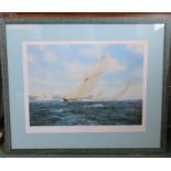 J Stephen Dews, limited edition print, 541/850, Britannia Racing off Cowes, signed in pencil 57 by