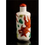 Two Chinese ceramic scent/snuff bottles, one paint