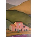 Girofla, a silkwork picture, Italian landscape.