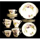 A Royal Doulton part tea set; Glamis Thistle H4601