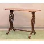 A 19th century mahogany library table, with pierce