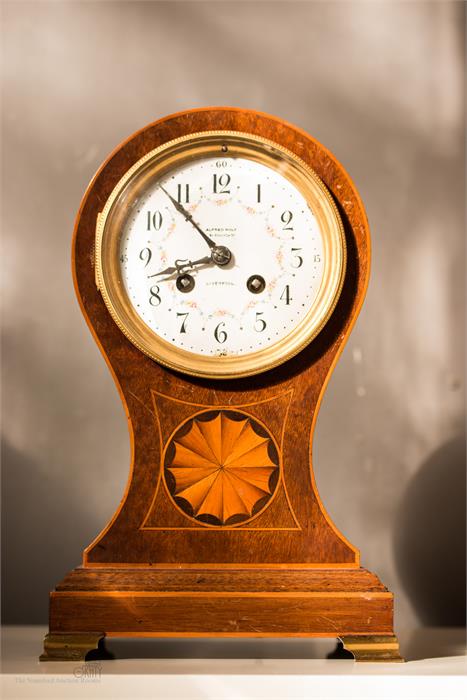 A 19th century mahogany mantle clock, Alfred Wolf,