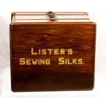 A Listers Sewing Silks advertising counter cabinet