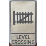 Railway memorabilia: reflective Level Crossing sig