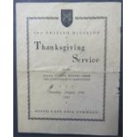 A 2nd British Division Thanksgiving Service, for t