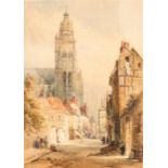 A 19th century French watercolour, Toure, 34 by 24