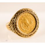 A Fyngoud 1/10 ounce fine gold Krugerrand, 1985, i