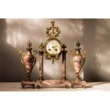 A French clock garniture by L'Esperance Henri Godc