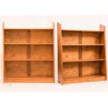 A pair of oak book cases.