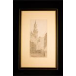 G.W. Collins, pencil drawing, St Magnus the Martyr