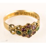 A 9ct gold ring with gilt metal and paste stones f