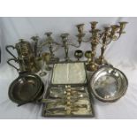 A quantity of silver plate to include boxed flatwa
