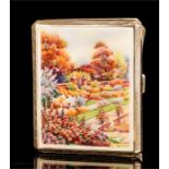 A silver gilt cigarette case, marked 925, A.S. Ltd