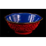 A 20th century cinnabar bowl.