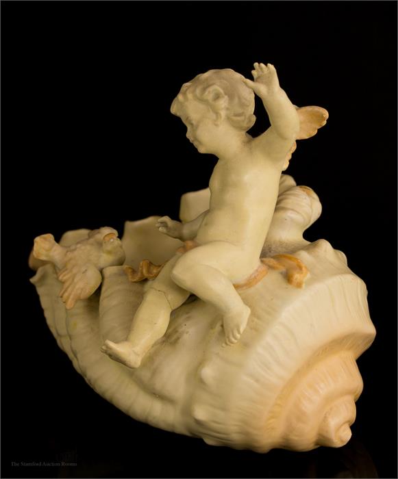 A Rudolstadt porcelain cherub and shell group. - Image 3 of 3