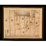 An Antique John Ogilby road strip map circa 1675 o