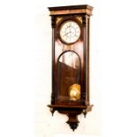A 19th century mahogany Vienna wall clock, with en