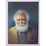 Myerwood? oil on board, portrait of bearded man, 2