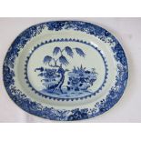 An oval dish with rural scene, early 19th century.