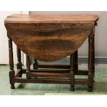 A small oak gateleg table.