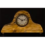 A French Reveil marble mantle clock, 11cm high.